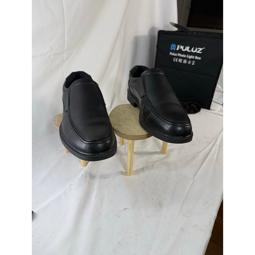 ROBERT DAVID MENS LEATHER LOAFERS BLACK SIZE 11